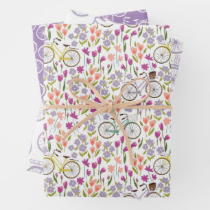 fietspatroon inpakpapier vel