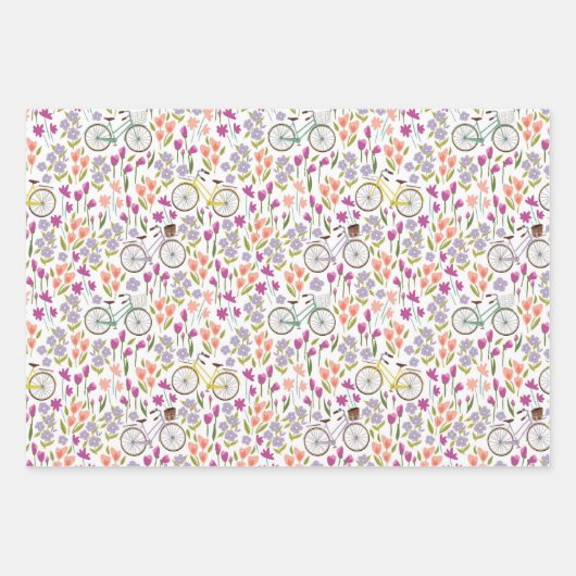  fietspatroon inpakpapier vel (Voorkant)