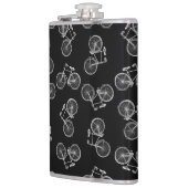  fietspatroon, klassieke fietsen, zwart heupfles (Links)