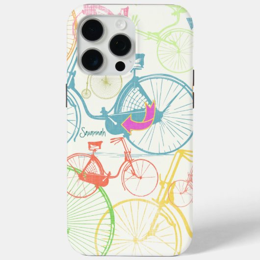 fietspatroon met Retro Girl Case-Mate iPhone Case (Achterkant)