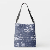 Fietspatroon | Middelblauw Crossbody Tas (Achterkant)