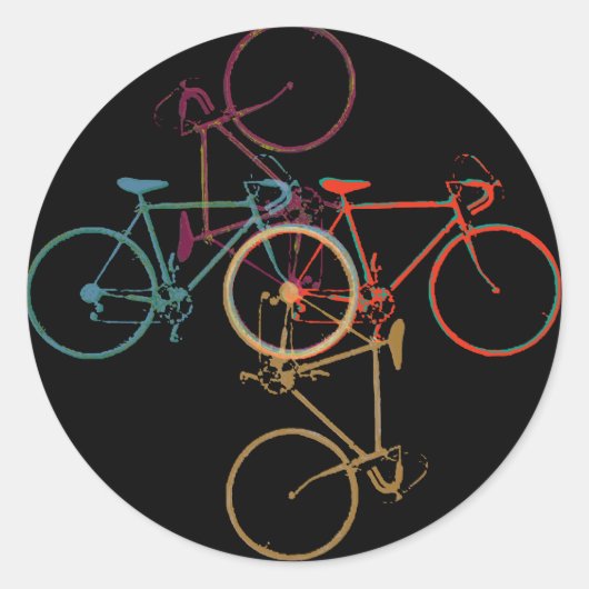 fietspatroon ronde sticker (Voorkant)