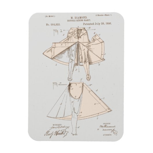  fietspatroon voor vrouwen magneet (Verticaal)