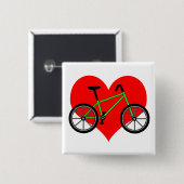 Fietspeld Vierkante Button 5,1 Cm (Voorkant /achterkant)