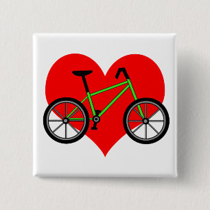 Fietspeld Vierkante Button 5,1 Cm