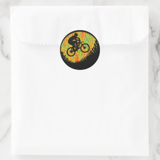 Fietspers vooruit ronde sticker (Tas)