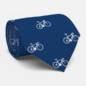 Fietspictogrammen Blue Navy Stropdas (Opgerold)