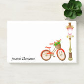 Fietsprogramma met mand bloemen na de presentatie post-it® notes (Kantoor)