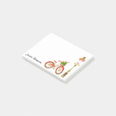 Fietsprogramma met mand bloemen na de presentatie post-it® notes (Schuin)