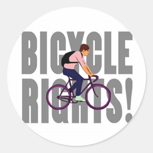 Fietsrechten in grijs ronde sticker (Voorkant)