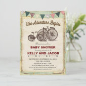  Fietsreis Baby shower Uitnodiging (Staand voorkant)