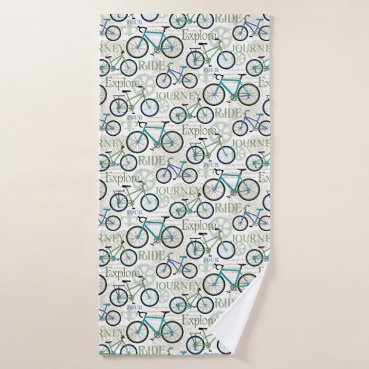 Fietsreis Blauw en Wit Bad Handdoek (Badhanddoek)