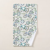 Fietsreis Blauw en Wit Bad Handdoek (Handdoek)