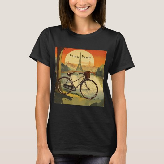 Fietsreis Poster, Parijs aanpasbaar T-shirt (Voorkant)