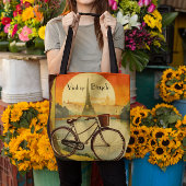 Fietsreis Poster, Parijs aanpasbaar Tote Bag
