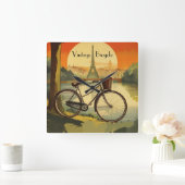 Fietsreis Poster, Parijs aanpasbaar Vierkante Klok (Huis)