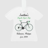 Fietsreparatie Shop Kerstversiering Ornament (achterkant)