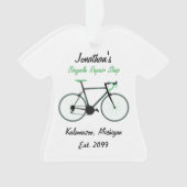 Fietsreparatie Shop Kerstversiering Ornament (voorkant)