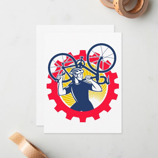 Fietsreparatieservices Cyclist Note Card Notitiekaartje