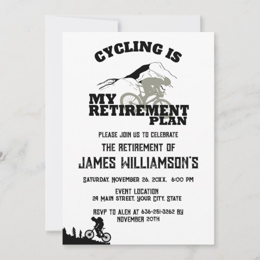 Fietsrit pensioenpensioenfeestje kaart (Voorkant)
