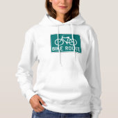 Fietsroutebord Fietspad Fietsroute Hoodie (Voorkant)