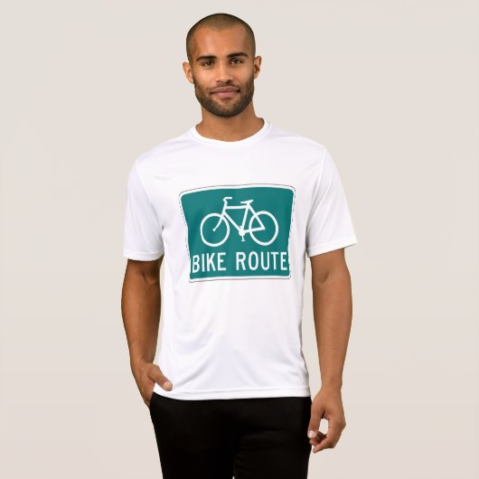 Fietsroutebord Fietspad Fietsroute T-shirt (Voorkant volledig)