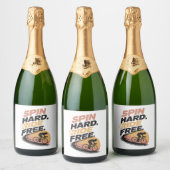 Fietsshirt 'Spin Hard Ride Free' Sparkling Wijnetiket (Flessen)