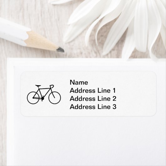 Fietssilhouet adreslabel etiket (Insitu)