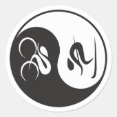 FIETSSKI YIN-YANG RONDE STICKER (Voorkant)
