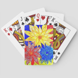 Fietsspeelkaarten contrasteren pokerkaarten