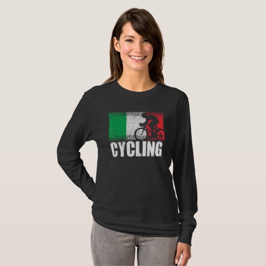 Fietssport Italië vlag Italiaanse fiets Racing Cy T-shirt (Voorkant volledig)
