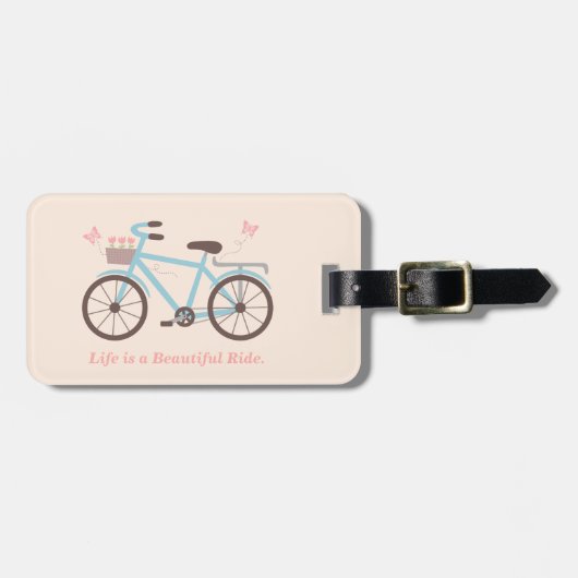 Fietsspreuk Het leven is een mooie rit Bagagelabel (Voorkant horizontaal)