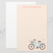 Fietsspreuk Het Leven Is Een Mooie Rit Briefpapier (Voorkant / Achterkant)