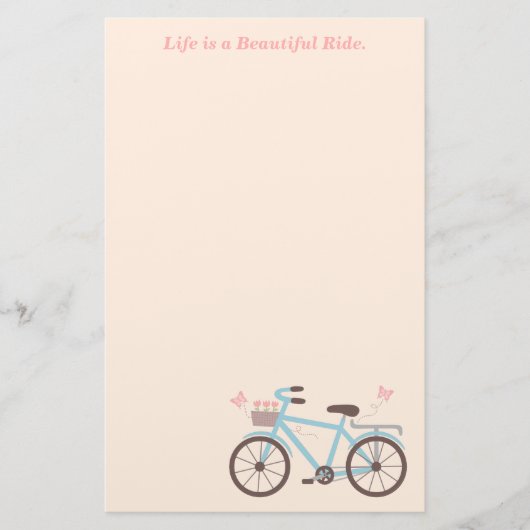 Fietsspreuk Het Leven Is Een Mooie Rit Briefpapier (Voorkant)