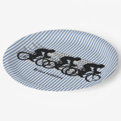 Fietsstrepen ontwerp papieren bordje (Gekanteld)