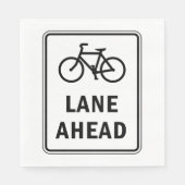 Fietsstrook vooruit bord Fietsveiligheid Servet (Voorkant)