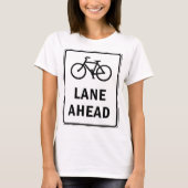 Fietsstrook vooruit bord Fietsveiligheid T-shirt (Voorkant)