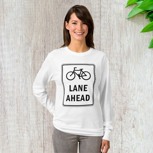 Fietsstrook vooruit bord Fietsveiligheid T-shirt