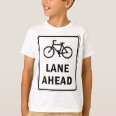 Fietsstrook vooruit bord Fietsveiligheid T-shirt (Voorkant)