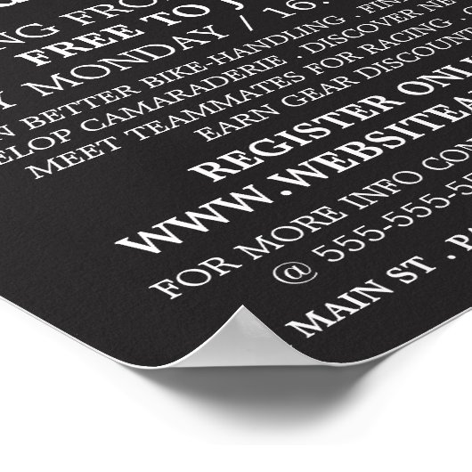 Fietssymbool, Fietsclub Adverteren Poster (Hoek)