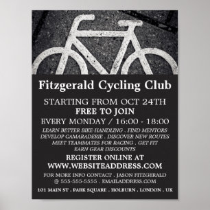 Fietssymbool, Fietsclub Adverteren Poster