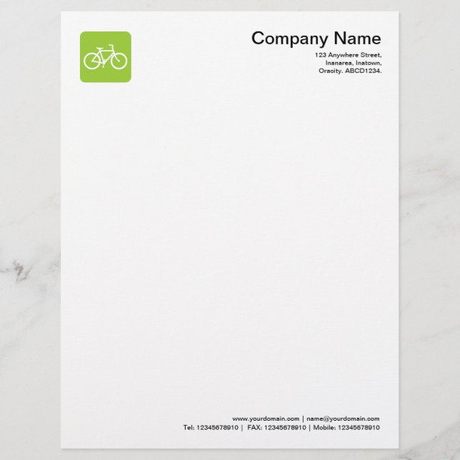 Fietssymbool - Martian Green Briefhoofd Ontwerp (Voorkant)