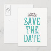 Fietstandem uitnodigingskaart aankondigingskaart (Voorkant / Achterkant)