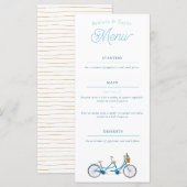 Fietstandem voor twee waterverf menu (Voorkant / Achterkant)