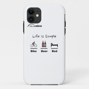 Fietstas - Leven is Eenvoudig - Fiets - Bier - Bed Case-Mate iPhone Case