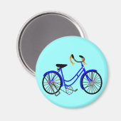 Fietstekening, stijl van 1950 magneet (Voorkant / Achterkant)