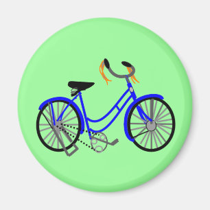 Fietstekening, stijl van 1950 magneet