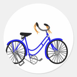 Fietstekening, stijl van 1950 ronde sticker