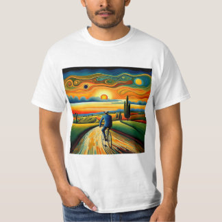 Fietstocht bij zonsondergang 3 t-shirt