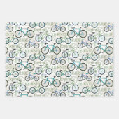 Fietstocht Blauw en Wit Inpakpapier Vel (Voorkant 3)